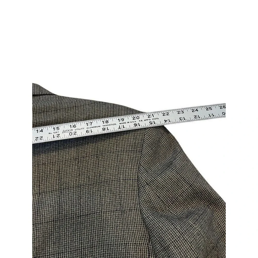 VINTAGE Oscar De La Renta Jacket Sport Coat Gray Brown Wool Cashmere Blazer 44R